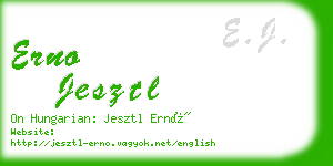 erno jesztl business card